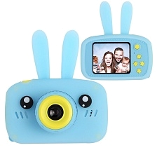 Детский цифровой фотоаппарат (игрушка), портативный, Зайчик, цвет голубой Детский цифровой фотоаппарат (игрушка), портативный, Зайчик, цвет голубой