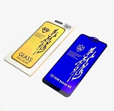 Защитное стекло "6D" GLASS FULL GLUE для HUAWEI Honor 8C (JAT-LX1/L29), цвет канта черный.