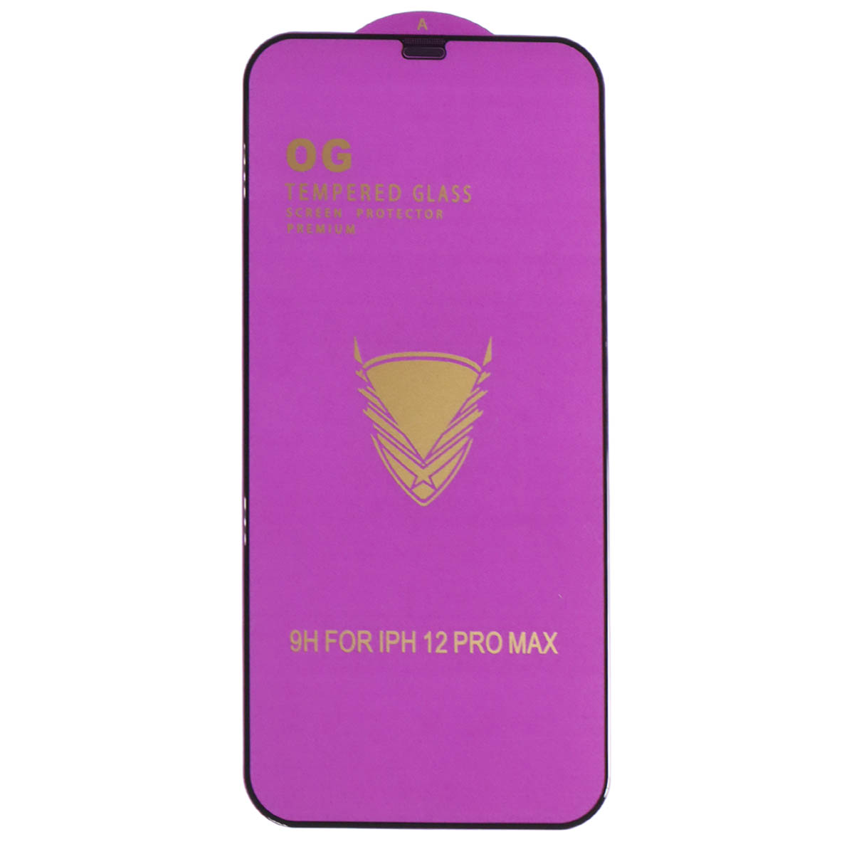Защитное стекло 9H OG для APPLE iPhone 12 Pro Max (6.7"), с сеточкой на динамике, цвет окантовки черный
