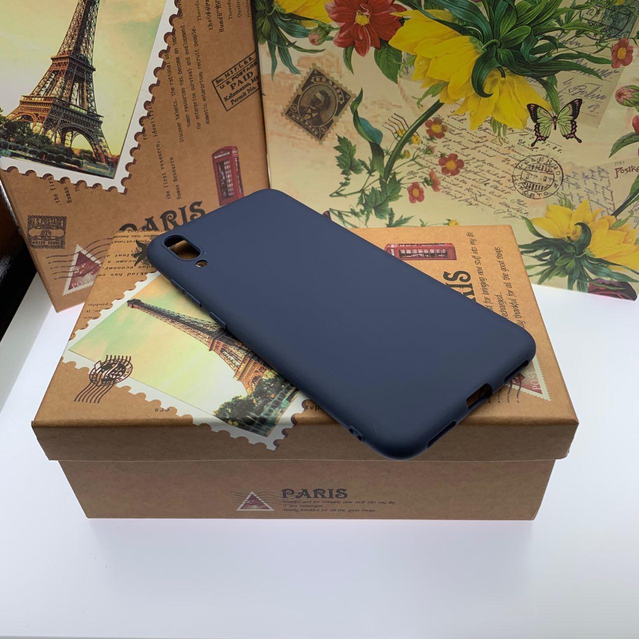 Чехол накладка для HUAWEI Y7 Pro 2019 (DUB-LX2), силикон, матовый, цвет темно синий