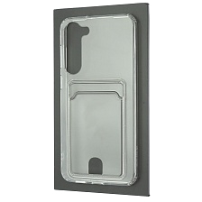 Чехол накладка CARD CASE для SAMSUNG Galaxy S23 Plus, силикон, отдел для карт, цвет прозрачный Чехол накладка CARD CASE для SAMSUNG Galaxy S23 Plus, силикон, отдел для карт, цвет прозрачный