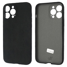 Чехол накладка для APPLE iPhone 13 Pro Max, защита камеры, силикон, имитация алькантара, цвет черный Чехол накладка для APPLE iPhone 13 Pro Max, защита камеры, силикон, имитация алькантара, цвет черный