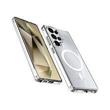 Чехол накладка Clear Case для SAMSUNG Galaxy S25 Ultra, с поддержкой MagSafe, силикон, цвет прозрачный