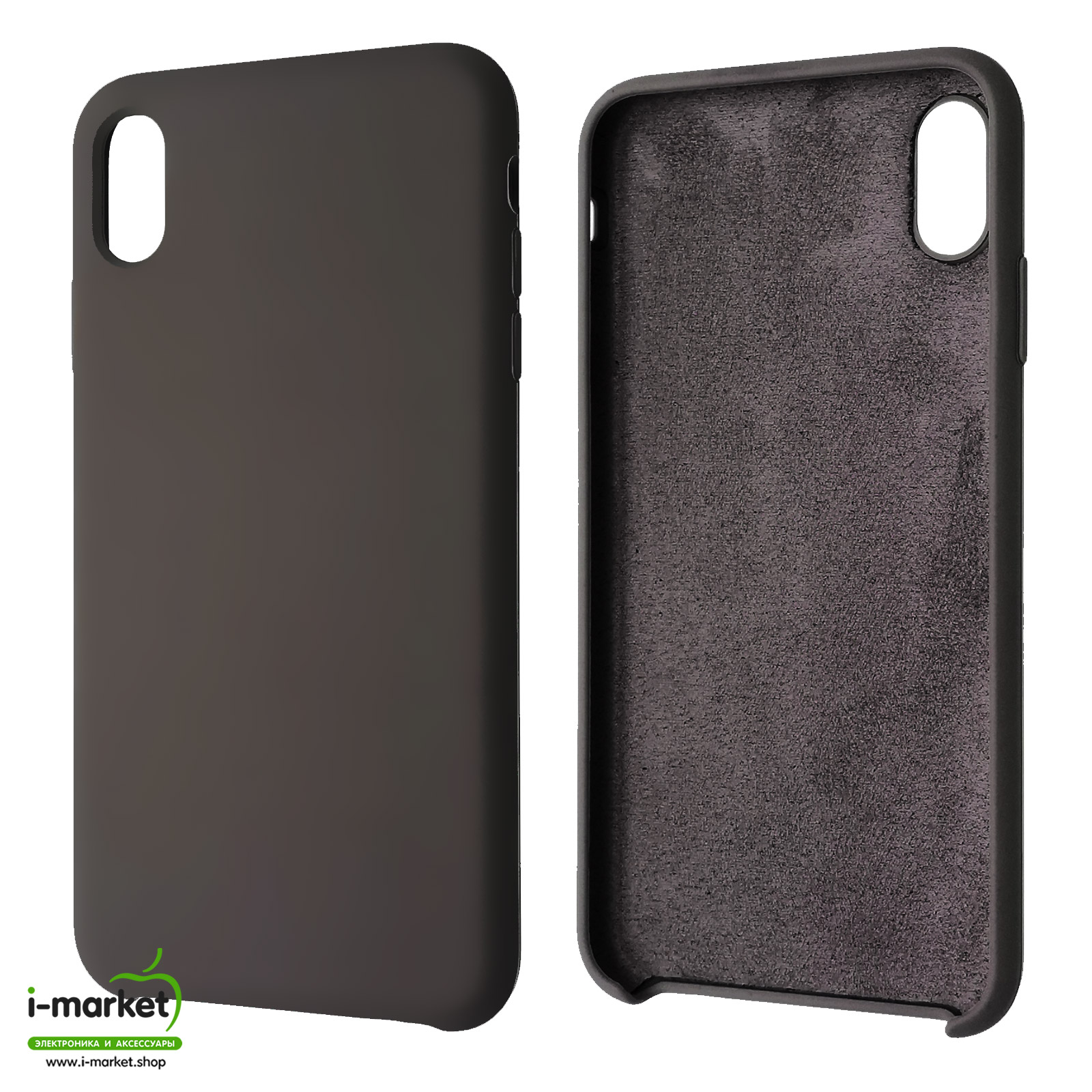 Чехол накладка Silicon Case для APPLE iPhone XS MAX, силикон, бархат, темно серый Чехол накладка Silicon Case для APPLE iPhone XS MAX, силикон, бархат, темно серый