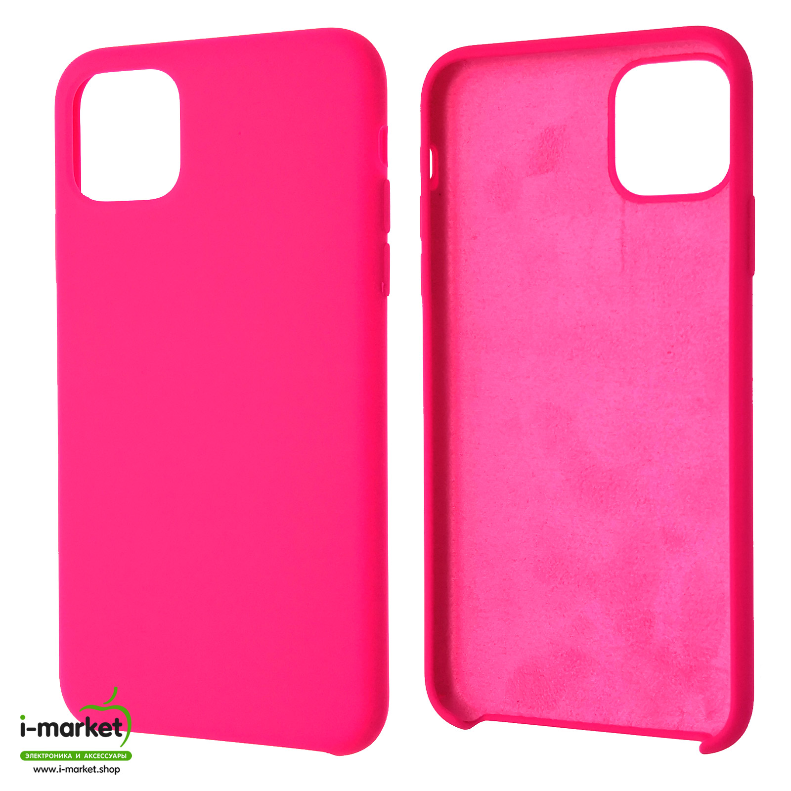 Чехол накладка Silicon Case для APPLE iPhone 11 Pro MAX 2019, силикон, бархат, цвет ярко розовый Чехол накладка Silicon Case для APPLE iPhone 11 Pro MAX 2019, силикон, бархат, цвет ярко розовый