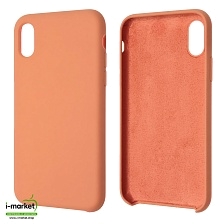 Чехол накладка Silicon Case для APPLE iPhone X, iPhone XS, силикон, бархат, цвет персиковый Чехол накладка Silicon Case для APPLE iPhone X, iPhone XS, силикон, бархат, цвет персиковый