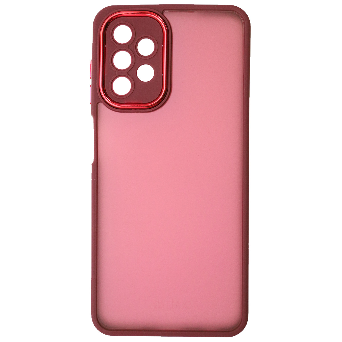 Чехол накладка KING для SAMSUNG Galaxy A13 4G, силикон, пластик, защита камеры, цвет окантовки бордовый Чехол накладка KING для SAMSUNG Galaxy A13 4G, силикон, пластик, защита камеры, цвет окантовки бордовый
