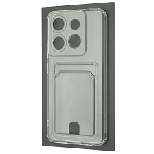 Чехол накладка CARD CASE для TECNO Spark Go 2023, TECNO POP 7 Pro, TECNO POP 7, INFINIX Smart 7, INFINIX SMART 7 HD, силикон, отдел для карт, цвет прозрачный