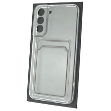 Чехол накладка CARD CASE для SAMSUNG Galaxy S22 Plus, силикон, отдел для карт, цвет прозрачный