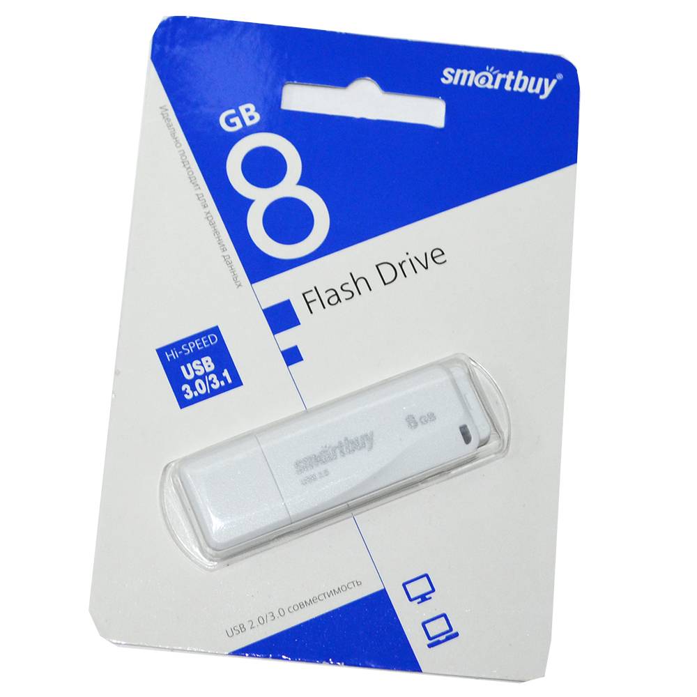 Флешка 8GB SMARTBUY LM05 Series SB8GBLM-W3, USB 3.0/3.1, цвет белый