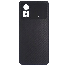 Чехол накладка для XIAOMI POCO X4 Pro 5G, силикон, карбон, цвет черный Чехол накладка для XIAOMI POCO X4 Pro 5G, силикон, карбон, цвет черный