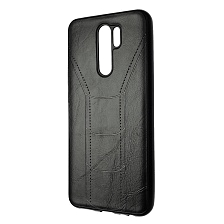Чехол накладка R3 для XIAOMI Redmi 9, силикон, под кожу, цвет черный Чехол накладка R3 для XIAOMI Redmi 9, силикон, под кожу, цвет черный