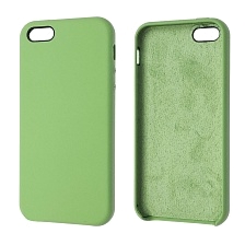 Чехол накладка Silicon Case для APPLE iPhone 5, 5S, SE, силикон, бархат, цвет темно салатовый Чехол накладка Silicon Case для APPLE iPhone 5, 5S, SE, силикон, бархат, цвет темно салатовый