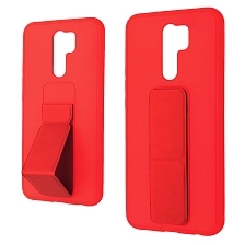 Чехол накладка STAND для XIAOMI Redmi 9, подставка, магнит, экокожа, цвет красный Чехол накладка STAND для XIAOMI Redmi 9, подставка, магнит, экокожа, цвет красный