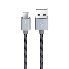 Кабель BOROFONE BX24 Ring current Micro USB, 2.4A, длина 1 метр, нейлоновая оплетка, цвет серый Кабель BOROFONE BX24 Ring current Micro USB, 2.4A, длина 1 метр, нейлоновая оплетка, цвет серый