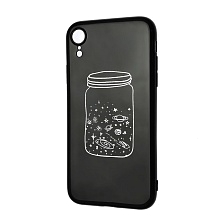 Чехол накладка для APPLE iPhone XR, силикон, глянцевый, рисунок Банка галактика, цвет черный.