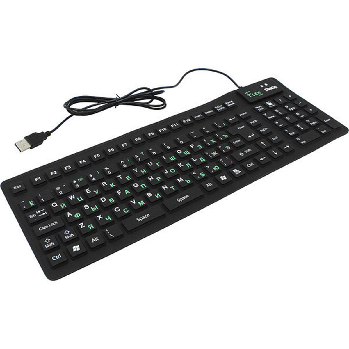 Клавиатура DIALOG Flex KFX-03U, гибкая, подключение USB, цвет черный (распродажа -50%)
