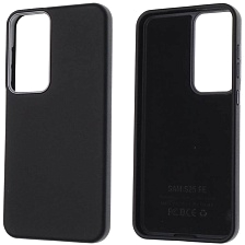 Чехол накладка VICTORIA для SAMSUNG Galaxy S25 FE, силикон, пластик, текстура кожи, бархат, цвет черный