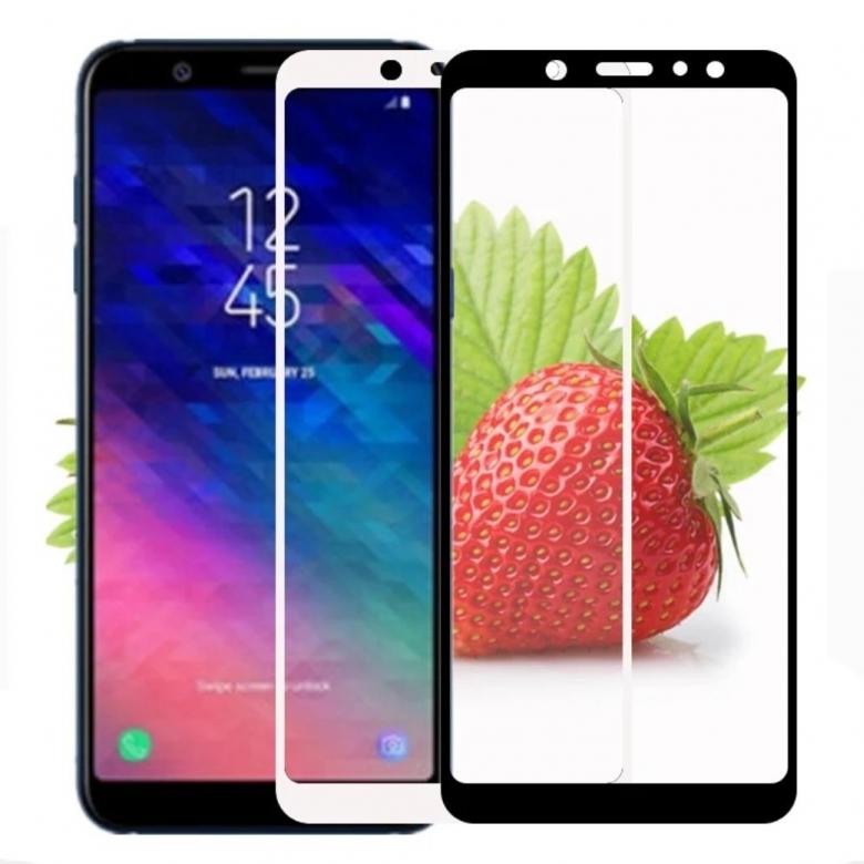 Защитное стекло 5D Full Glass /полный экран, упак-картон/ для Samsung A6-plus 2018/J8+ 2018 белый.