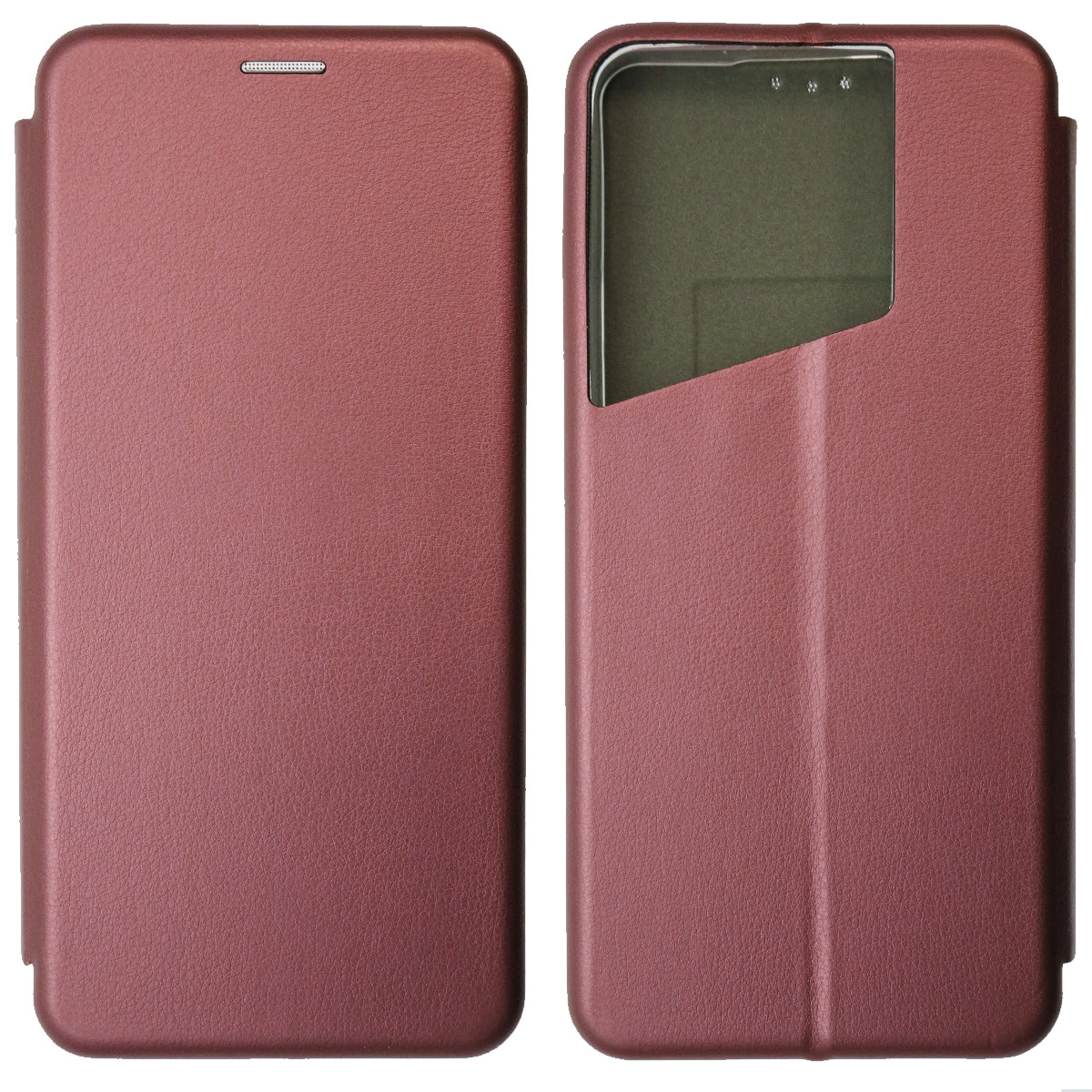 Чехол книжка STYLISH для TECNO POVA 5 4G, экокожа, визитница, цвет бордовый Чехол книжка STYLISH для TECNO POVA 5 4G, экокожа, визитница, цвет бордовый