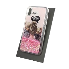 Чехол накладка TransFusion для APPLE iPhone XR, силикон, переливашка, рисунок super MOM girl MOM. Чехол накладка TransFusion для APPLE iPhone XR, силикон, переливашка, рисунок super MOM girl MOM.