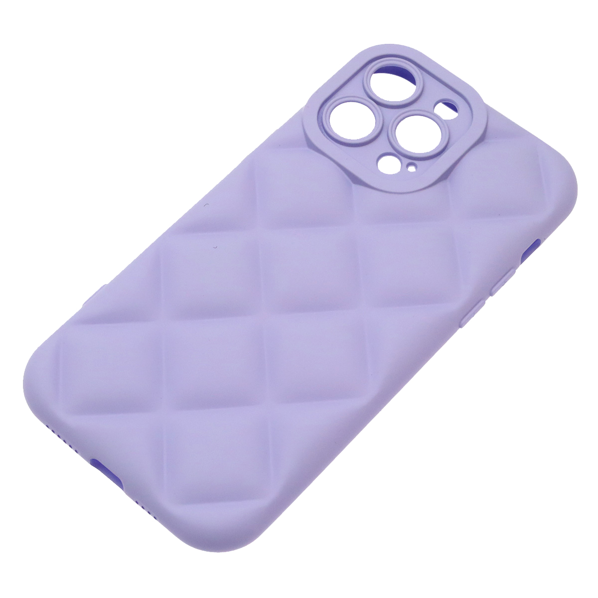 Чехол накладка для APPLE iPhone 14 Pro Max (6.7"), силикон, 3D ромб, цвет сиреневый