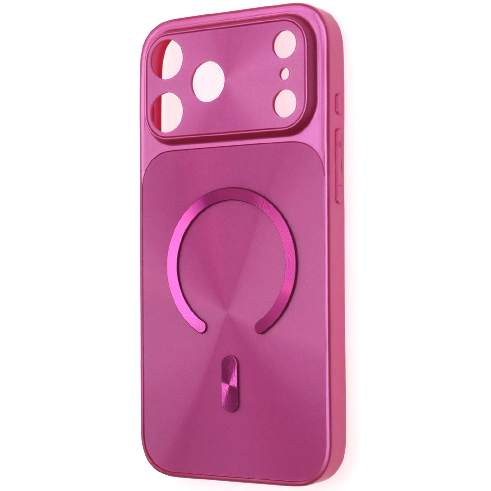 Чехол накладка lolozzx для APPLE iPhone 17 Pro Max, 18 Pro Max, Magsafe, защита камер, пластик, силикон, цвет фуксия