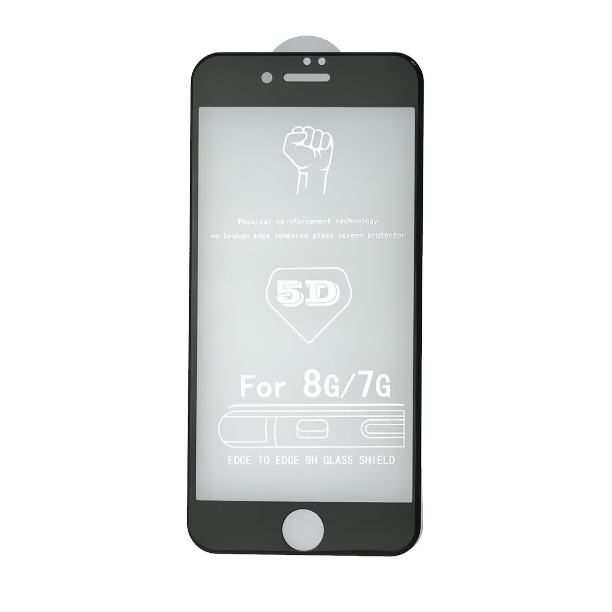 Защитное стекло 5D 9H OK SOLID для APPLE iPhone 7, iPhone 8, цвет окантовки черный. Защитное стекло 5D 9H OK SOLID для APPLE iPhone 7, iPhone 8, цвет окантовки черный.