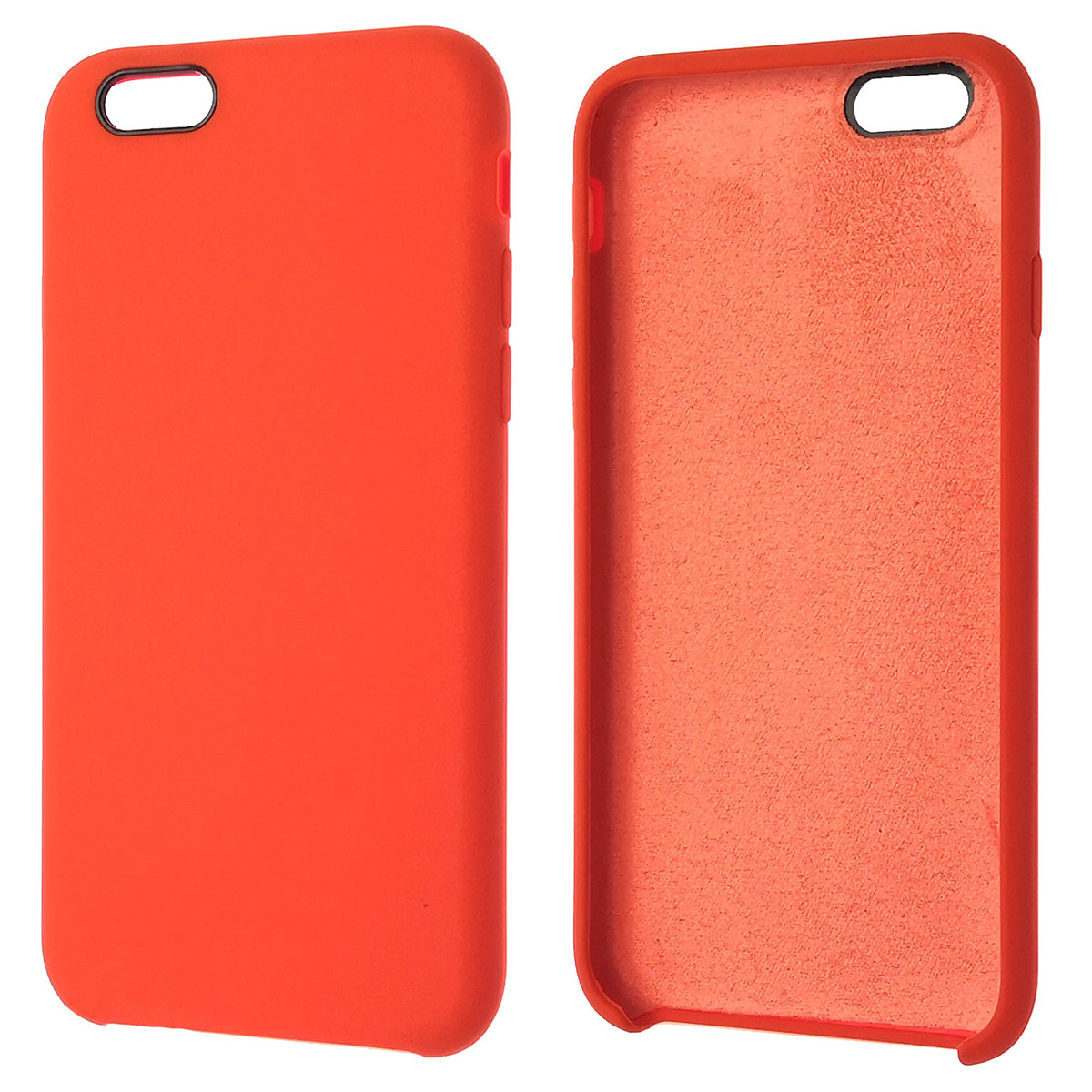 Чехол накладка Silicon Case для APPLE iPhone 6, 6G, 6S, силикон, бархат, цвет оранжевый. Чехол накладка Silicon Case для APPLE iPhone 6, 6G, 6S, силикон, бархат, цвет оранжевый.