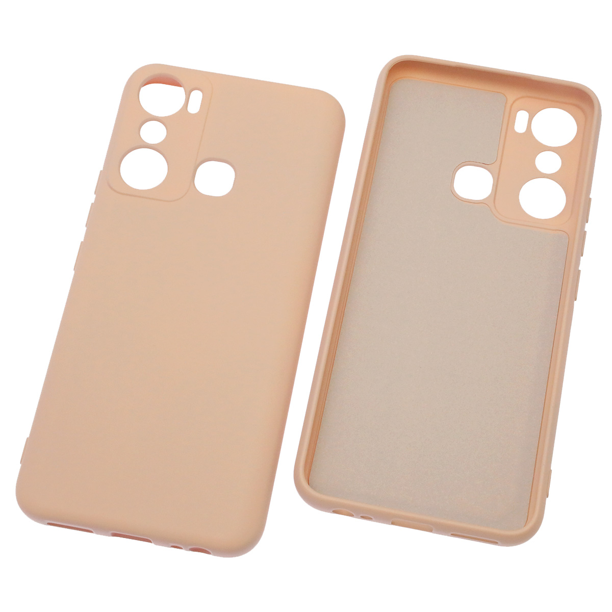 Чехол накладка NANO для INFINIX Hot 20i, силикон, бархат, цвет розовый песок Чехол накладка NANO для INFINIX Hot 20i, силикон, бархат, цвет розовый песок