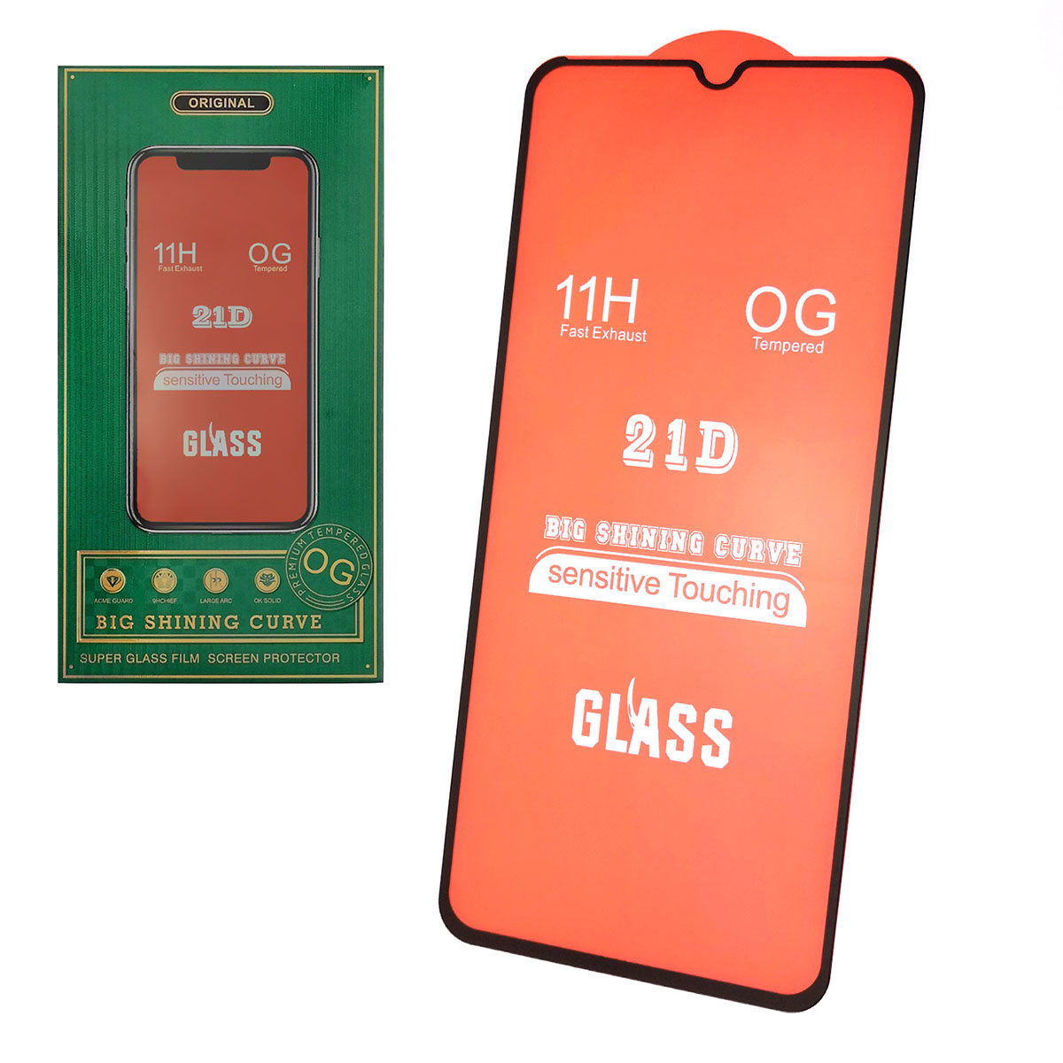 Защитное стекло 21D FC для XIAOMI Redmi 9A, Redmi 9C, Redmi 10A, Redmi A1, Redmi A1 Plus, Redmi A2, Redmi A2 Plus, SAMSUNG Galaxy A12, цвет окантовки черный