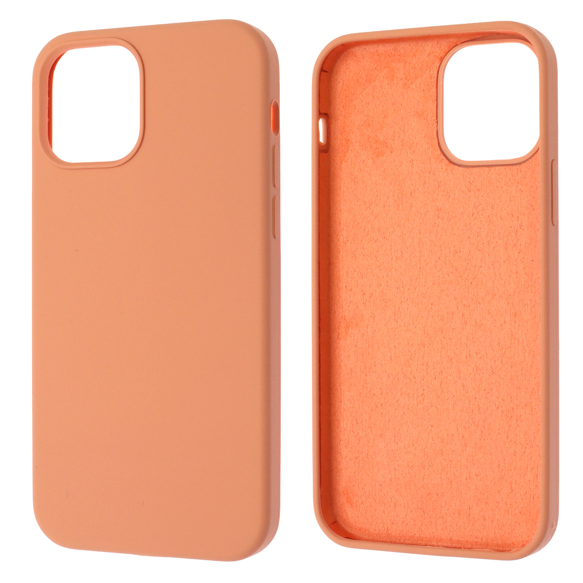 Чехол накладка Silicon Case для APPLE iPhone 12, iPhone 12 Pro, силикон, бархат, цвет лососевый