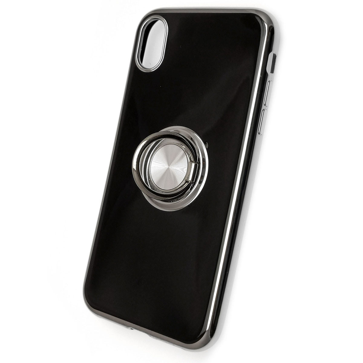 Чехол накладка для APPLE iPhone XR, силикон, с лого, кольцо держатель, цвет черный. Чехол накладка для APPLE iPhone XR, силикон, с лого, кольцо держатель, цвет черный.