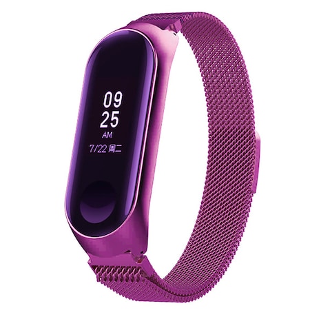 Миланская петля для фитнес трекера Mi 3 Band металлический, цвет фиолетовый. Миланская петля для фитнес трекера Mi 3 Band металлический, цвет фиолетовый.