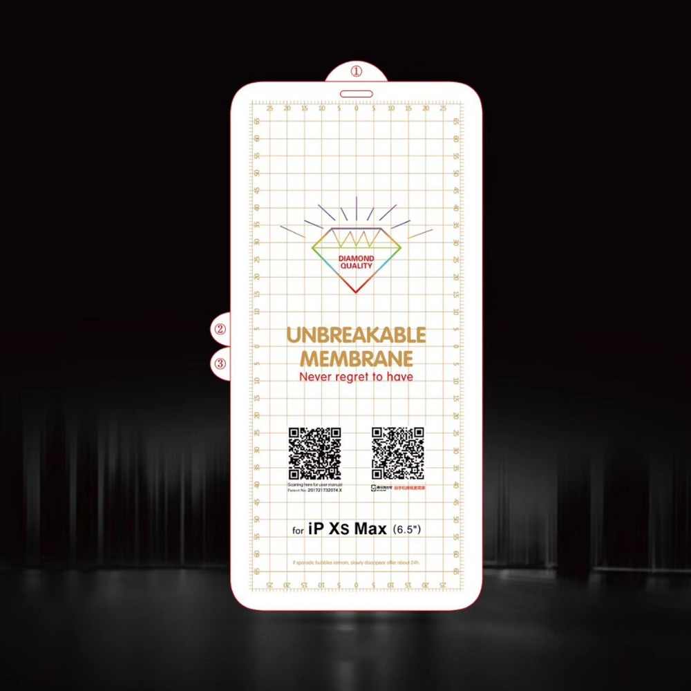 Защитная противоударная пленка DIAMOND QUALITY для APPLE iPhone XS MAX (6.5"), прозрачная.