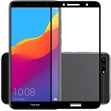 Защитное стекло "5D" Full Glue для HUAWEI Y6 2018 (ATU-L31) / Y6 Prime 2018 / Honor 7A Pro / Honor 7C / Enjoy 8E, цвет канта черный.