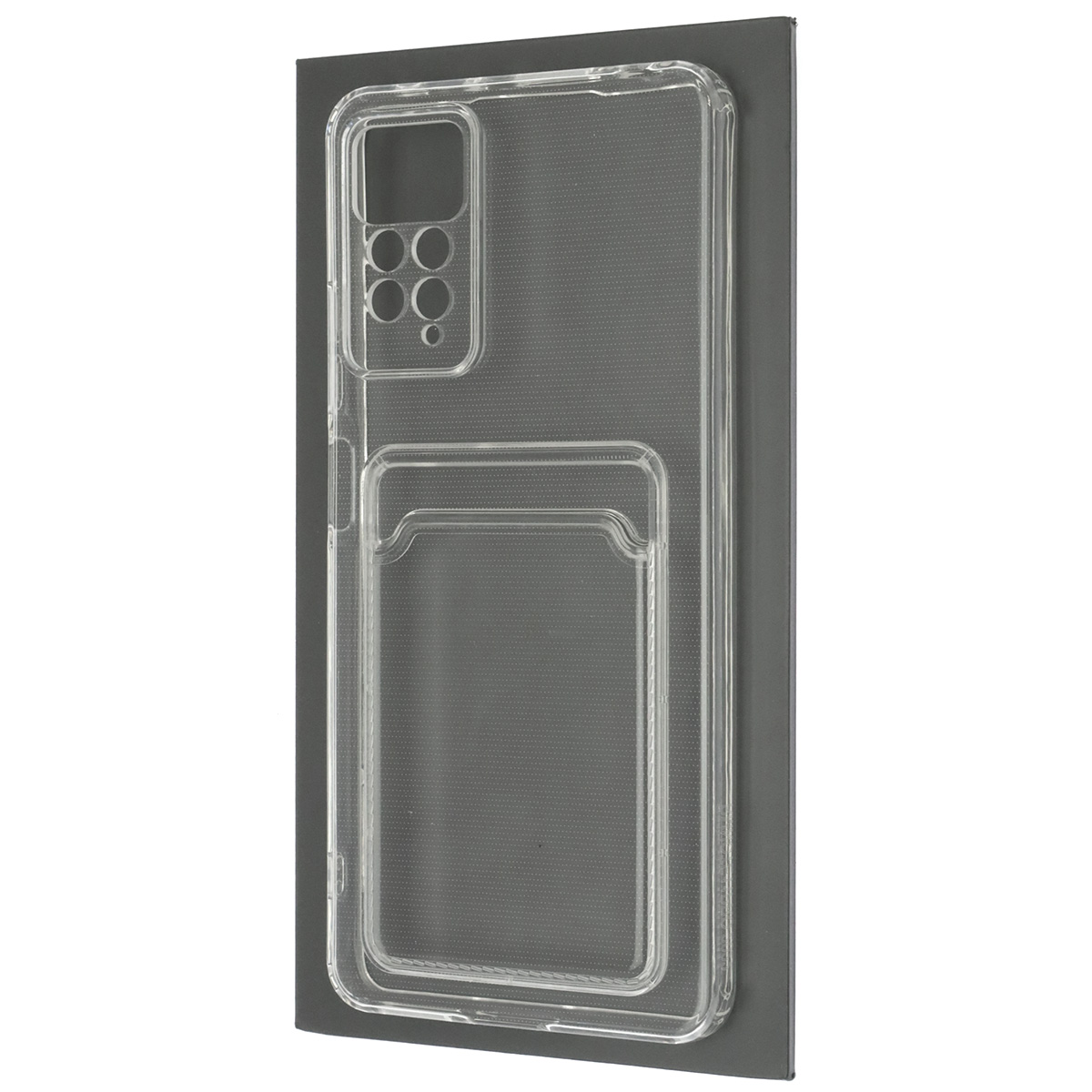 Чехол накладка CARD CASE для XIAOMI Redmi Note 11 Pro, Redmi Note 11 Pro 5G, силикон, отдел для карт, цвет прозрачный