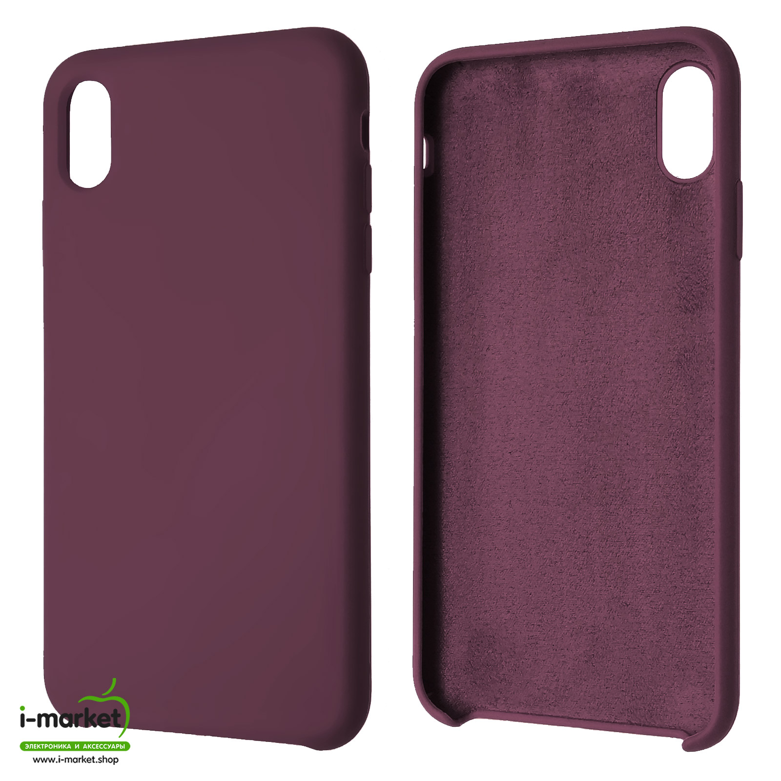 Чехол накладка Silicon Case для APPLE iPhone XS MAX, силикон, бархат, цвет темно фиолетовый Чехол накладка Silicon Case для APPLE iPhone XS MAX, силикон, бархат, цвет темно фиолетовый