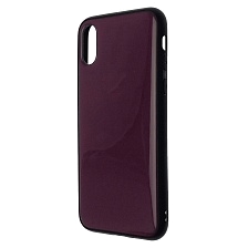 Чехол накладка для APPLE iPhone X, iPhone XS, силикон, глянцевый, с лого, цвет пурпурный Чехол накладка для APPLE iPhone X, iPhone XS, силикон, глянцевый, с лого, цвет пурпурный