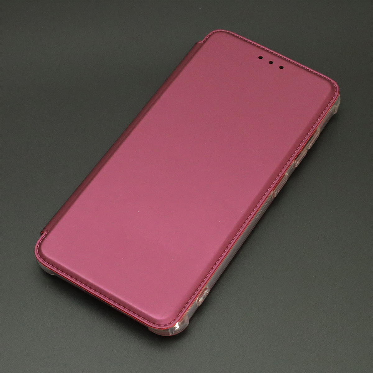 Чехол книжка для SAMSUNG Galaxy S21 FE (SM-G990B), экокожа, визитница, цвет бордовый