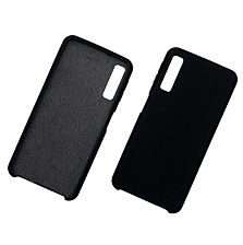 Чехол накладка Silicon Cover для Samsung A7 2018 (SM-A750), силикон, бархат, цвет черный.