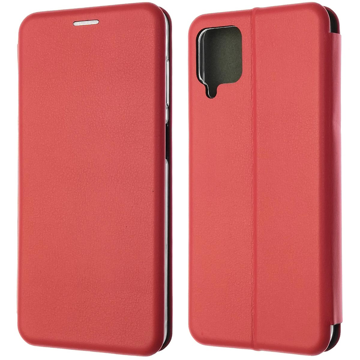 Чехол книжка STYLISH для SAMSUNG Galaxy A12 (SM-A125), M12 (SM-M127F), экокожа, визитница, цвет красный
