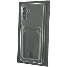 Чехол накладка CARD CASE для SAMSUNG Galaxy A04S, силикон, отдел для карт, цвет прозрачный Чехол накладка CARD CASE для SAMSUNG Galaxy A04S, силикон, отдел для карт, цвет прозрачный