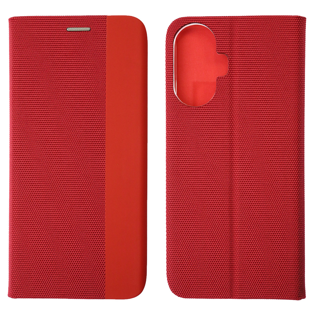 Чехол книжка MESH для Realme C55, текстиль, силикон, бархат, визитница, цвет красный