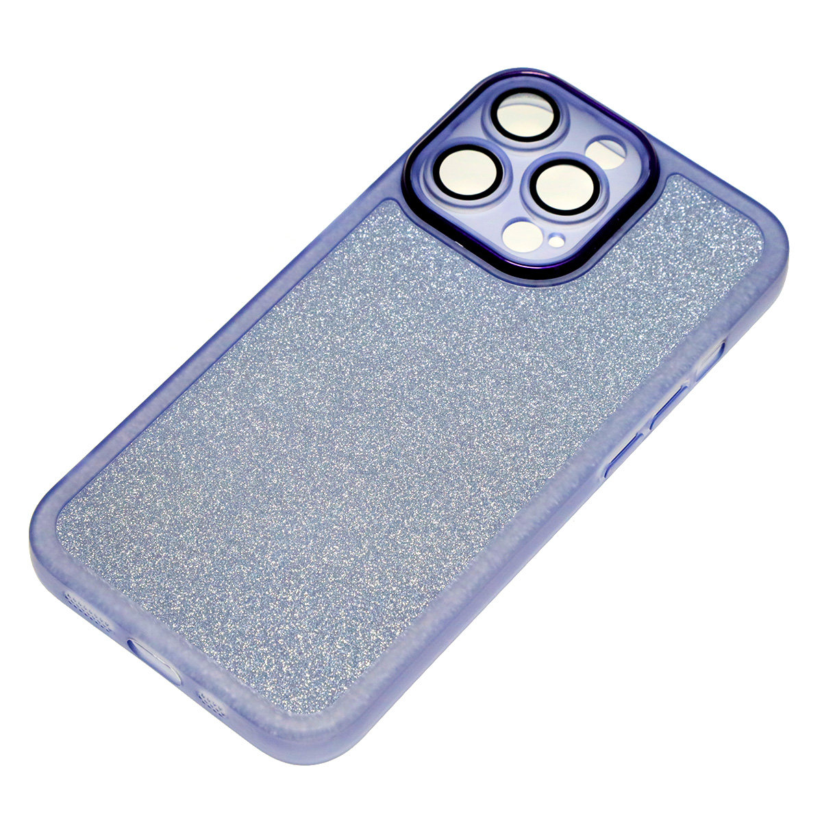 Чехол накладка Shine для APPLE iPhone 13 Pro, силикон, блестки, защита камеры, цвет синий Чехол накладка Shine для APPLE iPhone 13 Pro, силикон, блестки, защита камеры, цвет синий
