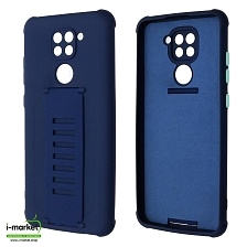 Чехол накладка LADDER NANO для XIAOMI Redmi Note 9, силикон, держатель, цвет темно синий