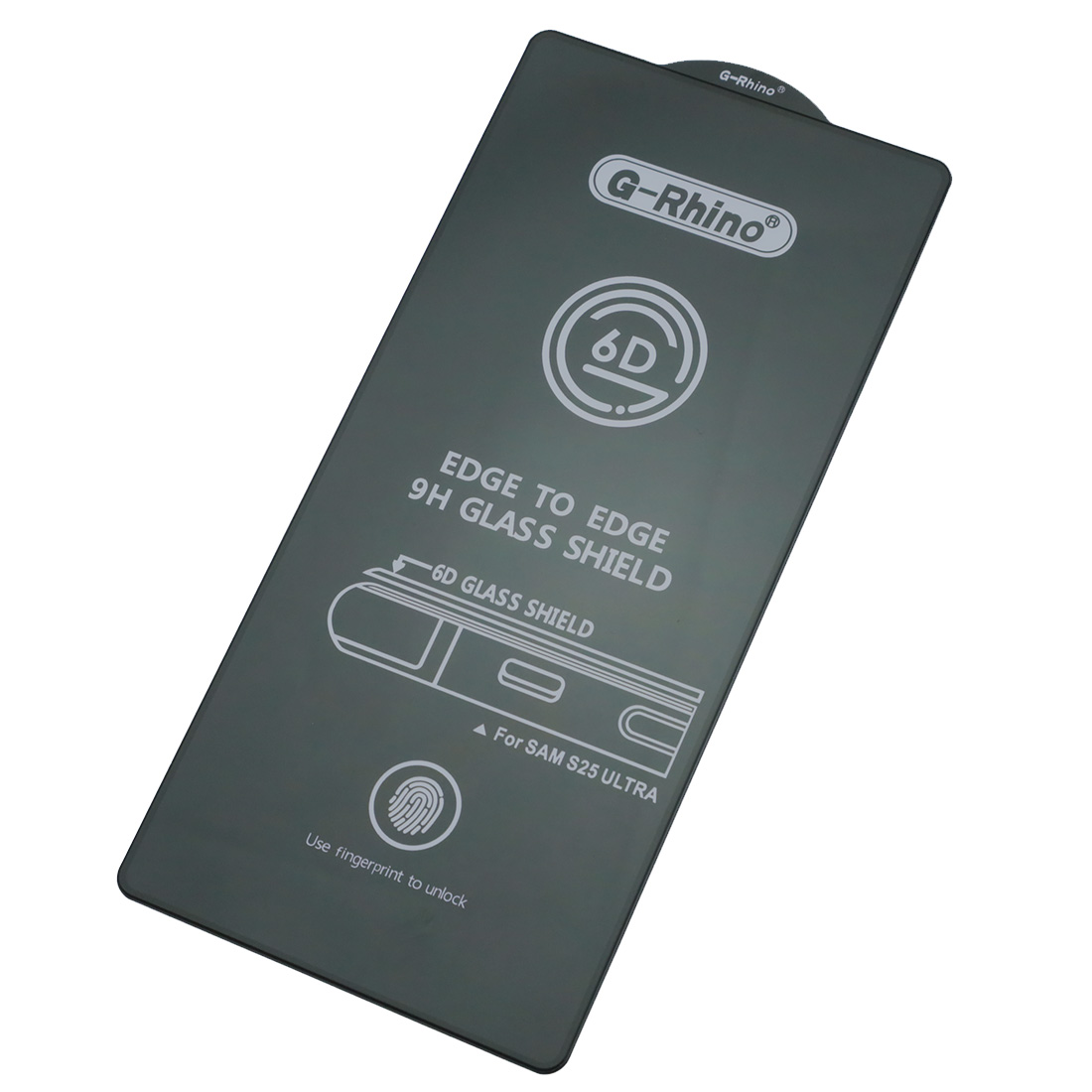 Защитное стекло 6D G-Rhino для SAMSUNG Galaxy S25 Ultra, цвет окантовки черный
