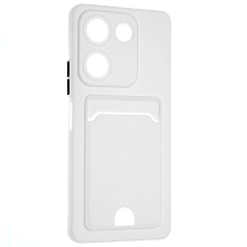 Чехол накладка BUTTON для TECNO Camon 20 4G, TECNO Camon 20 Pro 4G, защита камеры, силикон, отдел для карт, цвет белый Чехол накладка BUTTON для TECNO Camon 20 4G, TECNO Camon 20 Pro 4G, защита камеры, силикон, отдел для карт, цвет белый