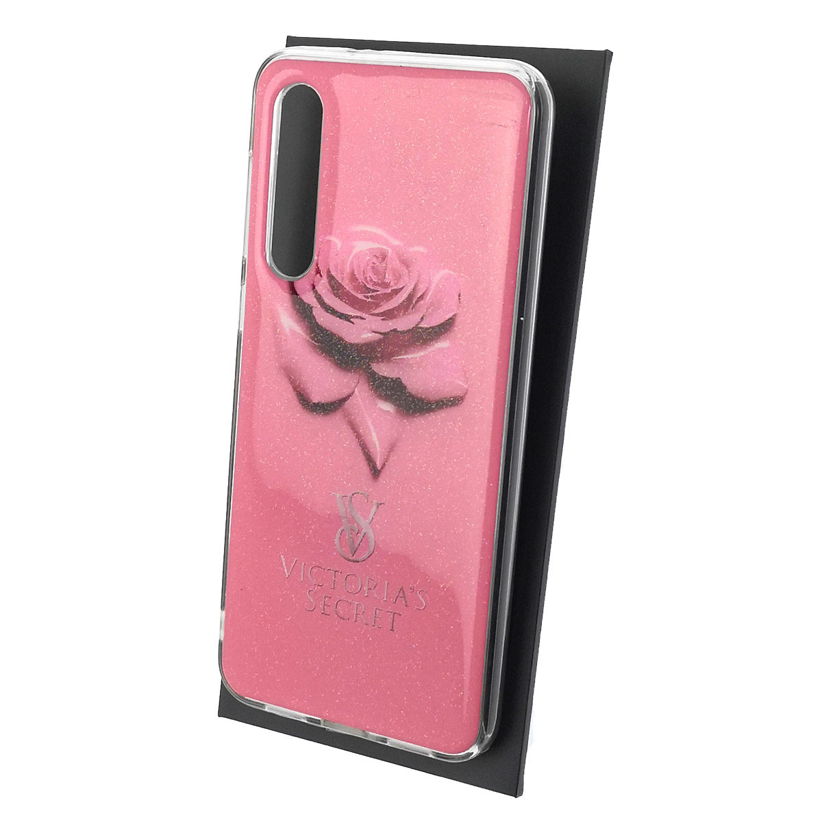 Чехол накладка для XIAOMI Mi 9 SE, силикон, глянцевый, блестки, рисунок Victoria Secret роза Чехол накладка для XIAOMI Mi 9 SE, силикон, глянцевый, блестки, рисунок Victoria Secret роза