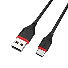 Кабель BOROFONE BX17 Enjoy USB Type C, длина 1 метр, 2A, силикон, цвет черный Кабель BOROFONE BX17 Enjoy USB Type C, длина 1 метр, 2A, силикон, цвет черный